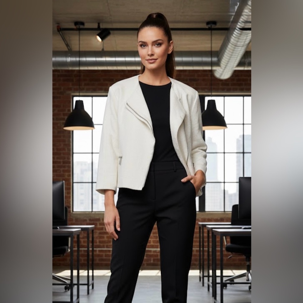 LK Bennet ‘Black Ribbon’ Cream Women's Jacket Career, Work Sz US 8